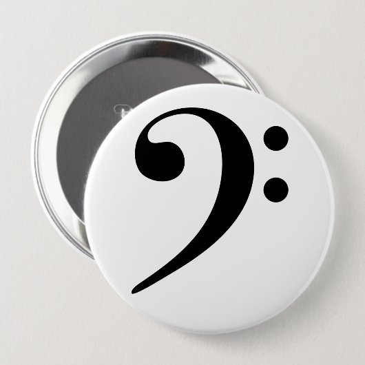 Broche (Botton) Clave de Fá Preta 缶バッジ (正面&裏面)