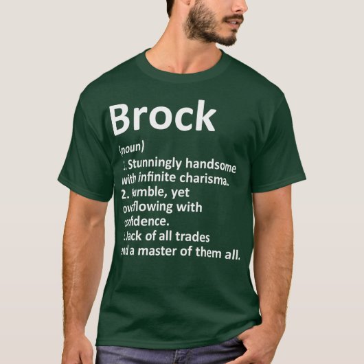 BROCK Definition Personalized Name Funny Gift Tシャツ (正面)