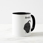 Brodent Bro Cartoon, Funny Gray Rat or Mouse Pun  マグカップ (正面右)