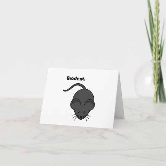 Brodent Gray RatまたはMouse おもしろい Bro Cartoon ノートカード (正面)