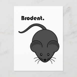 Brodent Gray RatまたはMouse おもしろい Bro Cartoon ポストカード