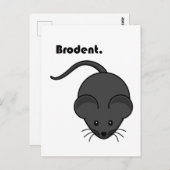 Brodent Gray RatまたはMouse おもしろい Bro Cartoon ポストカード (正面/裏面)