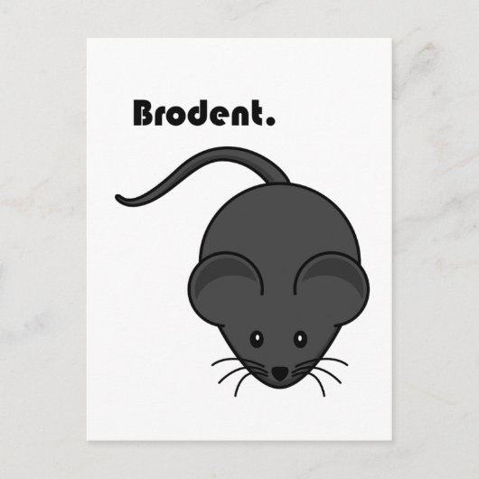 Brodent Gray RatまたはMouse おもしろい Bro Cartoon ポストカード (正面)