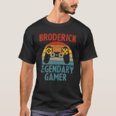 BRODERICKギフトネームパーソナライズされたゲおもしろいームギーク Tシャツ (正面)