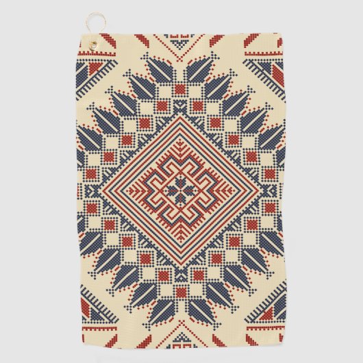 Broderie palestinienne traditionnelle ゴルフタオル (正面)