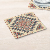 Broderie palestinienne traditionnelle スクエアペーパーコースター (アングル)