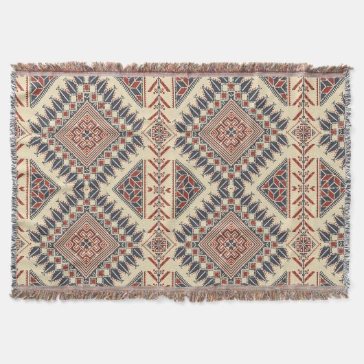 Broderie palestinienne traditionnelle スローブランケット (正面)