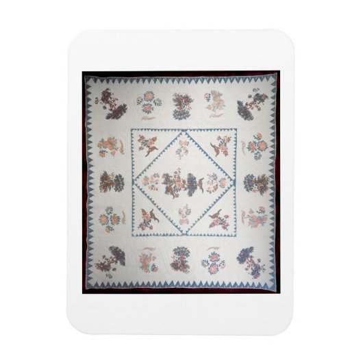 'Broderie Perse'のキルト， c.1800 （適用，印刷） マグネット (縦)