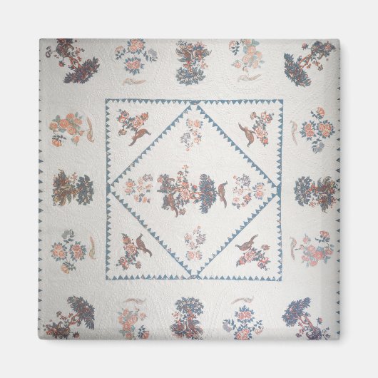'Broderie Perse'のキルト, c.1800 (適用,印刷) マグネット (正面)