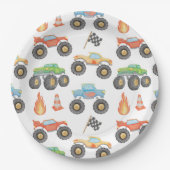 BRODIモンスタカラフルートラックボーイ誕生日 ペーパープレート (正面)