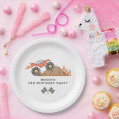 BRODIレッドモンスタートラックボーイ誕生日 ペーパープレート (パーティー)