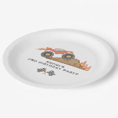 BRODIレッドモンスタートラックボーイ誕生日 ペーパープレート (アングル)