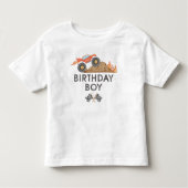 BRODIレッドモンスタートラック誕生日ボーイ トドラーTシャツ (正面)
