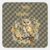 Brodie Hunting Weathered Scottish Tartan Christmas スクエアシール (正面)
