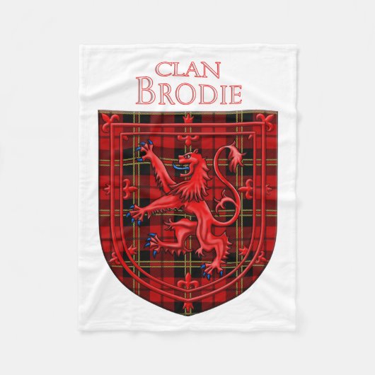 Brodie Tartan Scottish Plaid Lion Rampant フリースブランケット (正面)