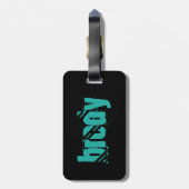 Brodyの黒くおよび青の荷物の札 ラゲッジタグ (裏面縦)