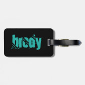 Brodyの黒くおよび青の荷物の札 ラゲッジタグ (裏面横)