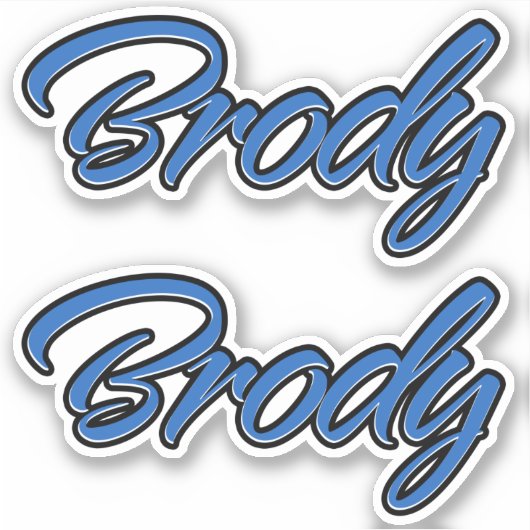Brody Name blue Aufkleber Sticker Stickerset シール (正面)