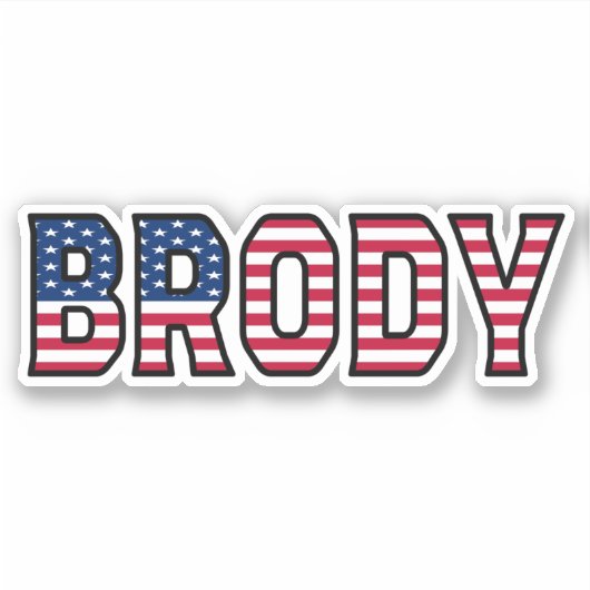 Brody Name Vorname USA Sticker Stickerset シール (正面)