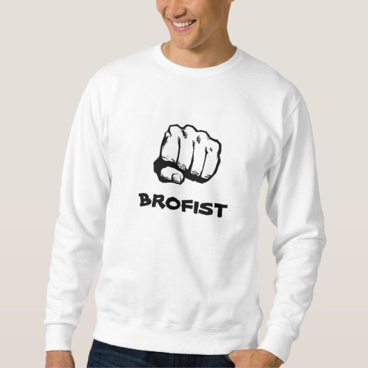 Brofist! 白いスエットシャツ スウェットシャツ (正面)