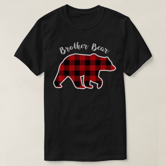 BROHER BEAR  Men Red Plaid Christmas Pajama Family Tシャツ (デザイン正面)