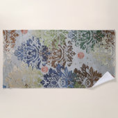 Brokatmuster aus einer Stoffkollage ビーチタオル (正面)