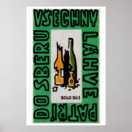 Broken Alcohol Bottles - Matchbox Print - Czech ポスター