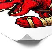 Broken Arm Recovery T-rex Kids Boys Dinosaur  ポスター (角)