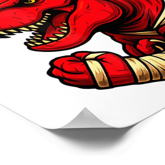 Broken Arm Recovery T-rex Kids Boys Dinosaur  ポスター (角)