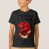 Broken Arm Recovery T-rex Kids Boys Dinosaur  Tシャツ (正面)