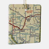 Broken Bow OKヴィンテージマップ セラミックオーナメント (右)