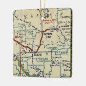 Broken Bow OKヴィンテージマップ セラミックオーナメント (左)