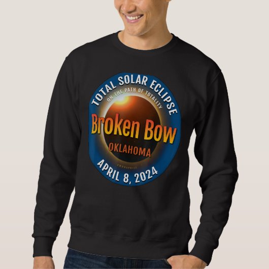 Broken Bow Oklahoma OK 太陽の Total Eclipse 2024 3 スウェットシャツ (正面)