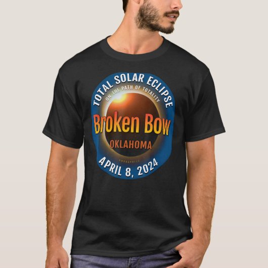 Broken Bow Oklahoma OK 太陽の Total Eclipse 2024 3 Tシャツ (正面)