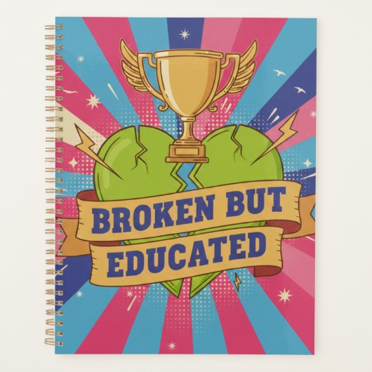 Broken But Educated モチベーションを高める名言 プランナー手帳 (正面)