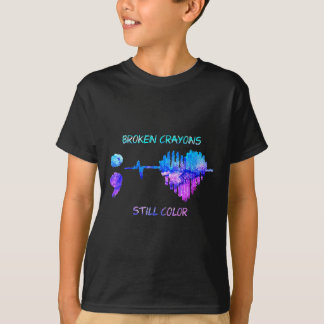 Broken Crayons Is Still Color Heartbeat Suicide Pr Tシャツ