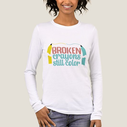 Broken Crayons Still Color Mental Health Awareness トライブレンドTシャツ (正面)