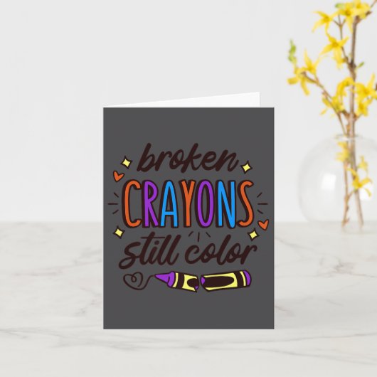 Broken Crayons Still Colour Mental Health Awarenes カード (黄色い花)
