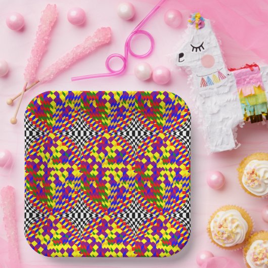 Broken Cube by Kenneth Yoncich ペーパープレート (パーティー)