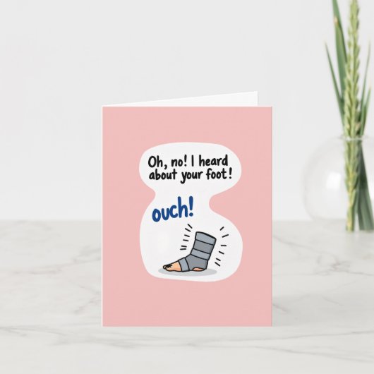 Broken Foot Get Well Soon Funny Paper Card カード (正面)