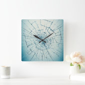 broken glass, cracked スクエア壁時計 (ホーム)