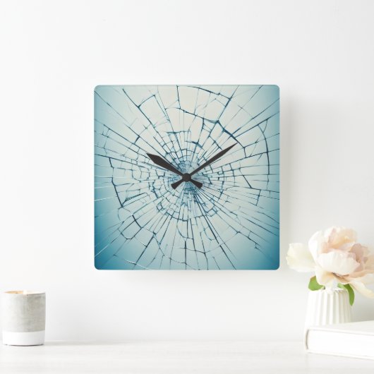 broken glass, cracked スクエア壁時計 (ホーム)