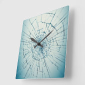 broken glass, cracked スクエア壁時計 (傾斜)