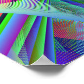 Broken Glass Fractured Crystal Line Art ポスター (角)