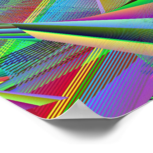 Broken Glass Ruptured Mirror Line Art ポスター (角)