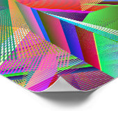 Broken Glass Shattered Crystal Line Art ポスター (角)