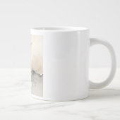 "Broken Grid" Japandi Linen Pattern | Faded Wabi-S ジャンボコーヒーマグカップ (右)