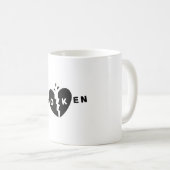 Broken Heart Black Doodle コーヒーマグカップ (正面右)