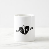 Broken Heart Black Doodle コーヒーマグカップ (中央)