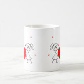 Broken Heart Couple Sad Love Cartoon Valentine コーヒーマグカップ (中央)
